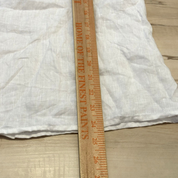 Marc New York Women Large Tank Blouse 100% Linen Pearl Strap White Flowy Coastal - Picture 6 of 6